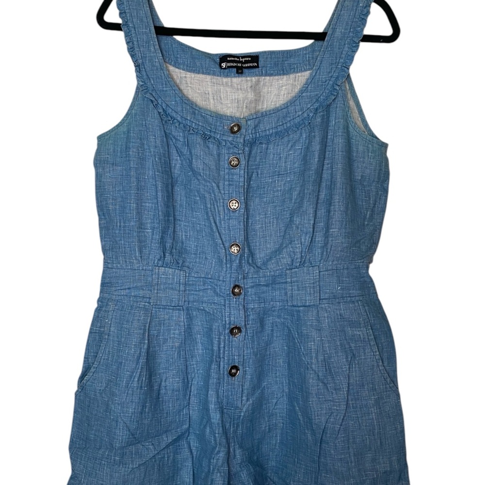 ✨VINTAGE LUX✨ Nanette Lepore (96% Linen) Romper Exclusive for Bergforf Goodman